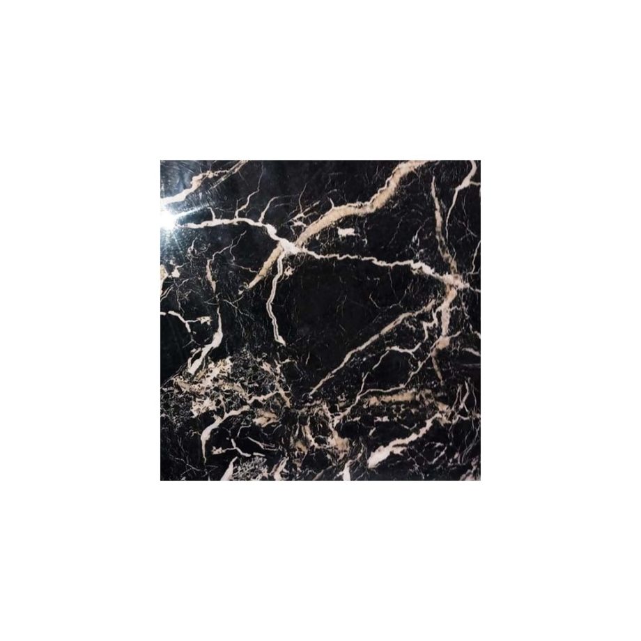 TRV – Romses Gold étkezőasztal 130Ø – black marble (1)