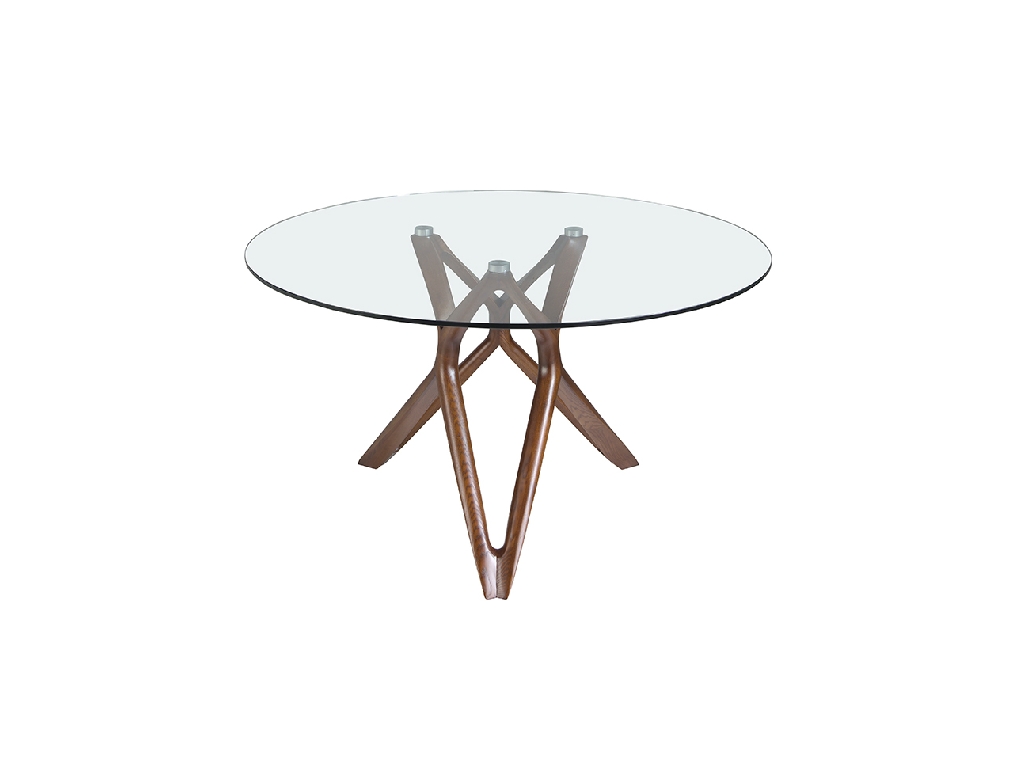 ACD - 1108 WALNUT NEXUS étkezőasztal ø120 - glass (1)