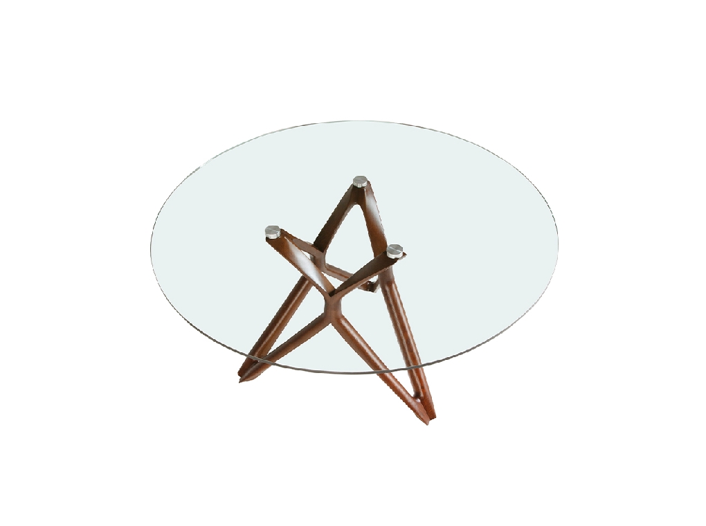 ACD - 1108 WALNUT NEXUS étkezőasztal ø120 - glass (2)