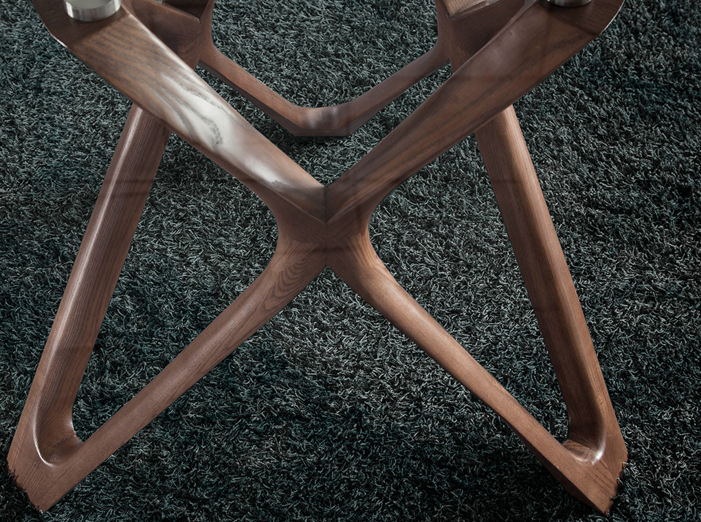 ACD - 1108 WALNUT NEXUS étkezőasztal ø120 - glass (6)