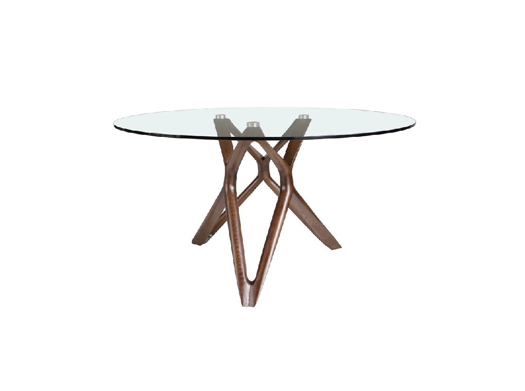ACD - 1108 WALNUT NEXUS étkezőasztal ø120 - glass (7)