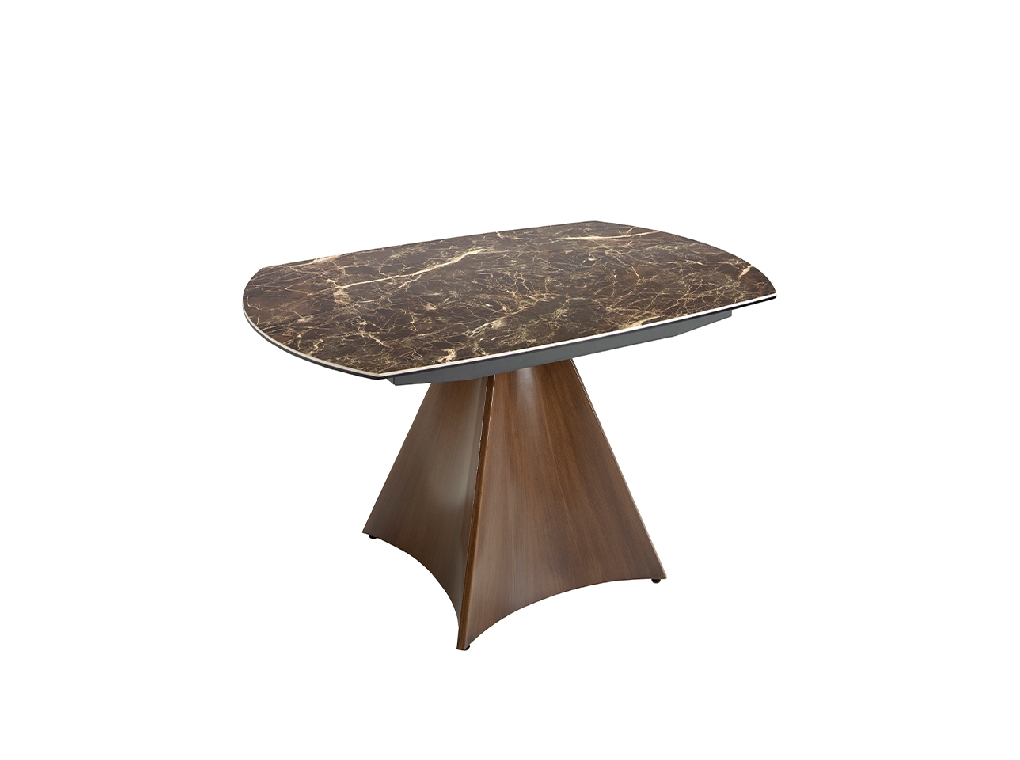 ACD - 1113 AKIRUS Walnut bővíthető kerámia étkezőasztal 135-205 - brown marble (1)