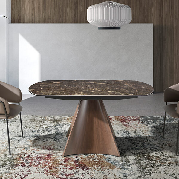 ACD - 1113 AKIRUS Walnut bővíthető kerámia étkezőasztal 135-205 - brown marble (5)