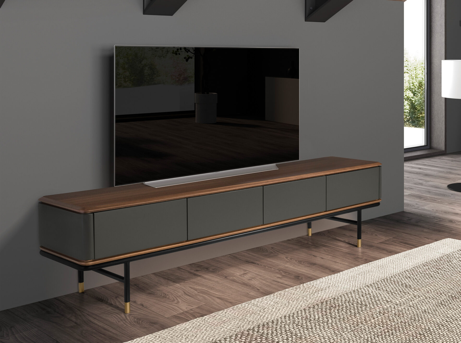 ACD - 3265 MESIN Walnut TV szekrény 200 - grey (1)