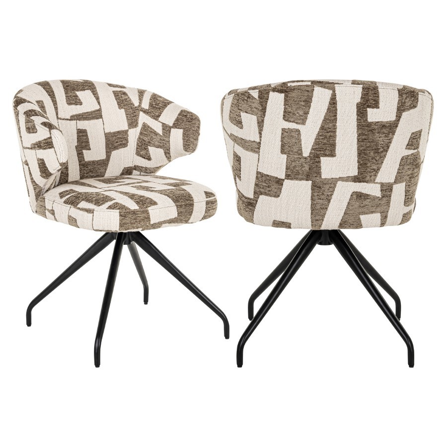 213278 - Dining chair Milly moss graffic swivel (1)