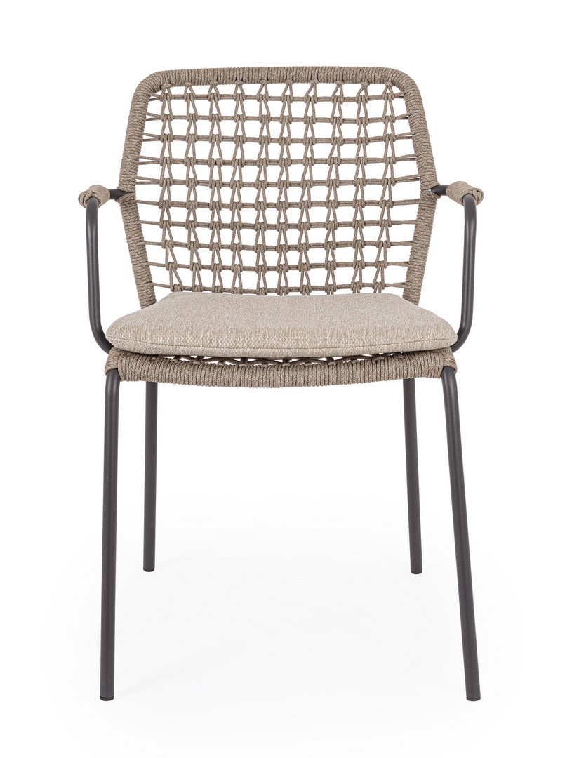 0660655 CANAR CHARCOAL CHAIR W-ARMREST W-CUSH (3)