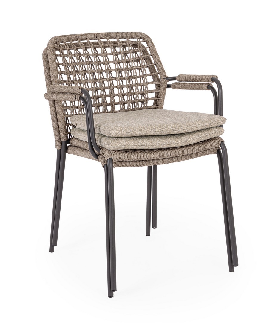 0660655 CANAR CHARCOAL CHAIR W-ARMREST W-CUSH (6)