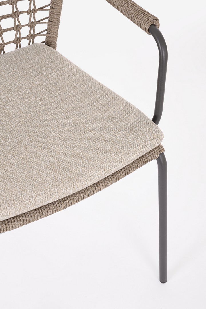 0660655 CANAR CHARCOAL CHAIR W-ARMREST W-CUSH (8)