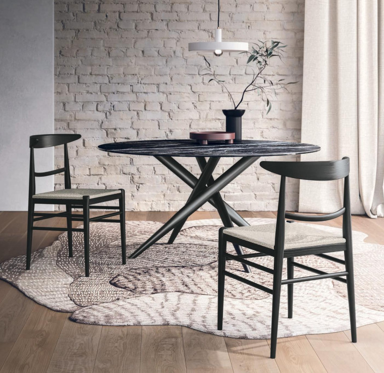 SEDIT Italia - LOUISE Wood Atelier étkezőszék - választható ülőfelületszövetlábszín (1)