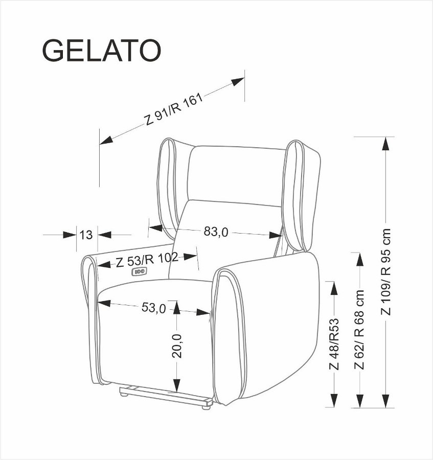 Halmar - GELATO (elektromos) relaxfotel - velvet (13)