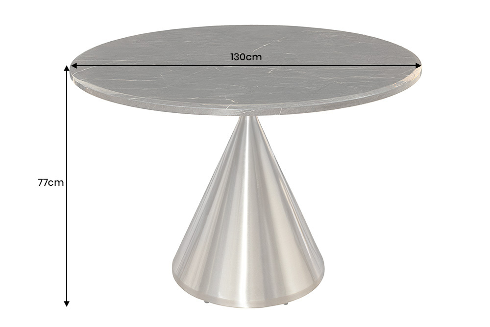 NVI - 45899 ELEGANCIA Chrome kerek étkezőasztal ⌀130 - black marble (2)