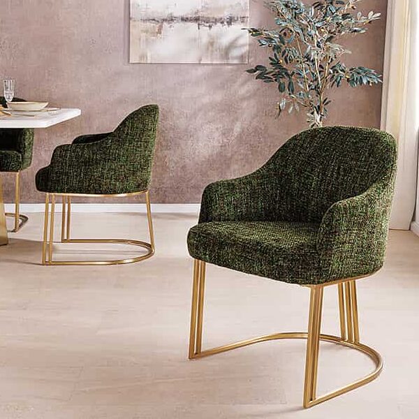 NVI - 45928 EXTRAVAGANCIA Champagne étkezőszék - dark green chenille (3)