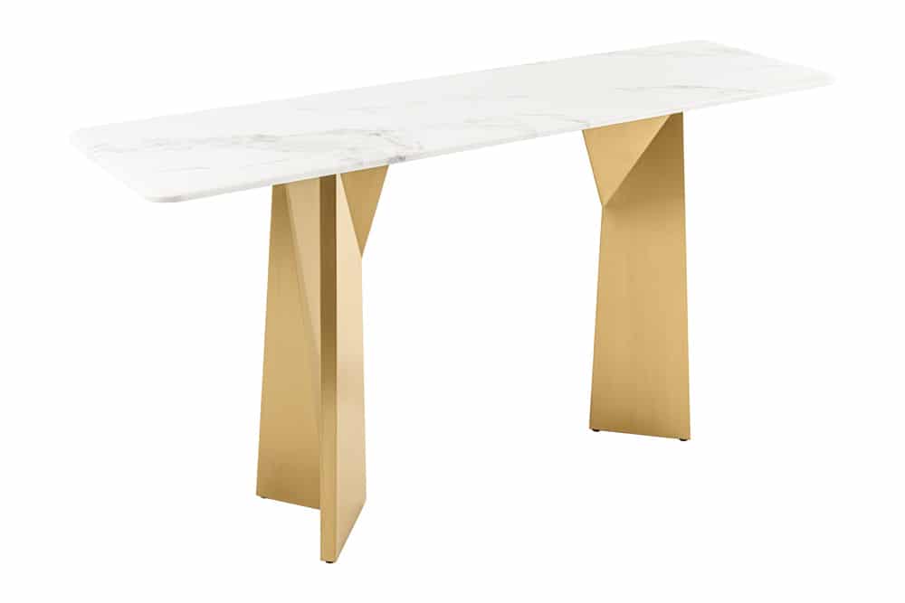 NVI - 45936 EXTRAVAGANCIA Champagne konzolasztal 140 - white marble (1)