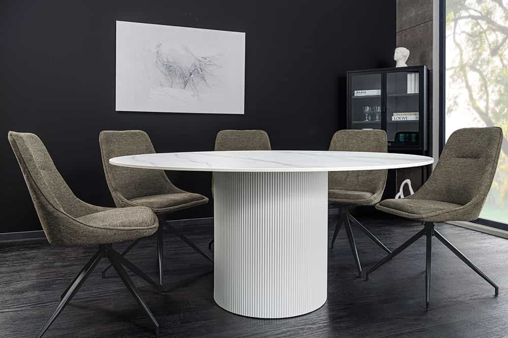 NVI - 46383 UNIQUE 3 kerek étkezőasztal ø120 - white marble (11)