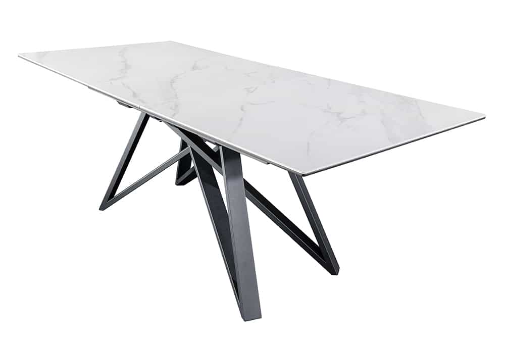 NVI - 46497 ATLAS Ceramics kerámialapos bővíthető étkezőasztal 160-200 - white marble (6)