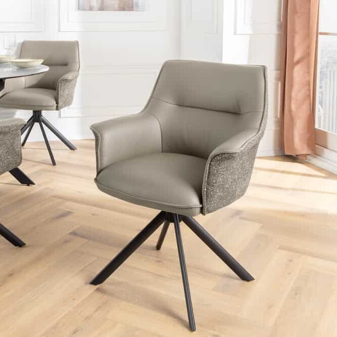 NVI - 46990 LE GRAND 1 forgó étkezőszék - taupeleather (2)