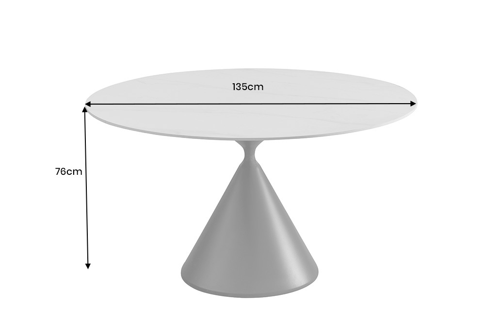 NVI - 47471 SIGNATURE kerek étkezőasztal ⌀135 - white marble (2)