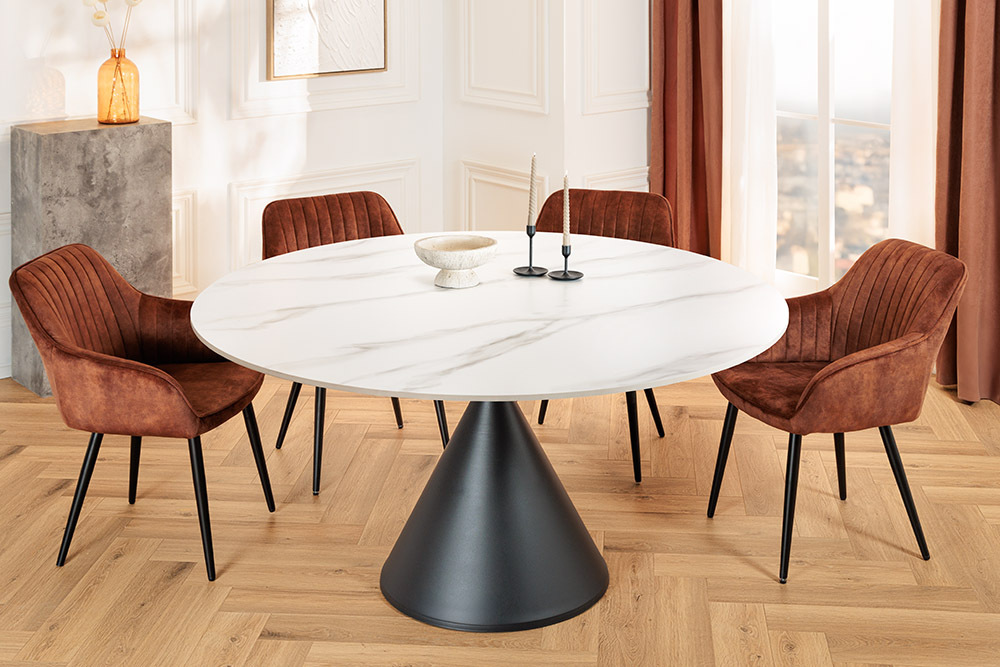NVI - 47471 SIGNATURE kerek étkezőasztal ⌀135 - white marble (3)