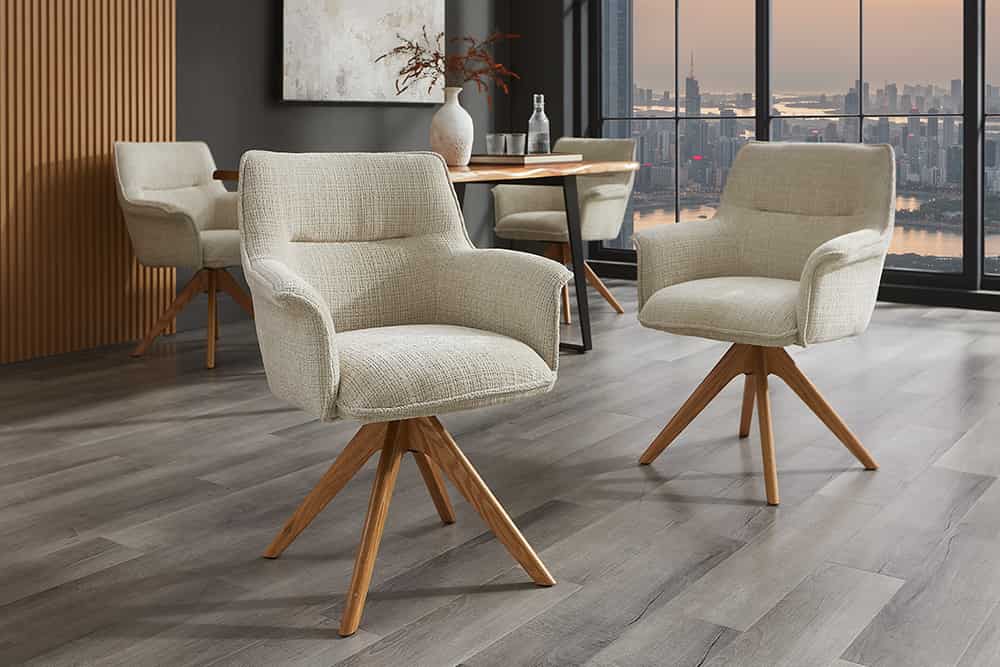 NVI - 47475 LE GRAND 2 Oak forgó étkezőszék - beige (3)