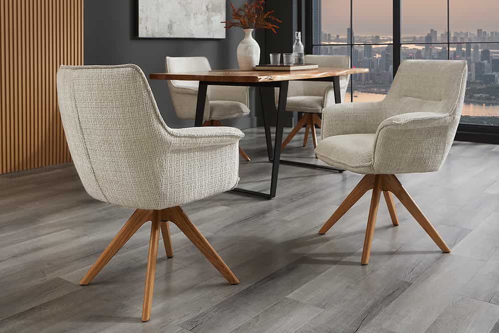 NVI - 47475 LE GRAND 2 Oak forgó étkezőszék - beige (4)
