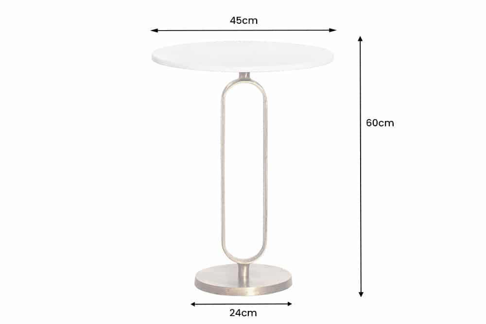 NVI - 43612 ELEGANCE Gold lerakóasztal ⌀45 - white marble (1)