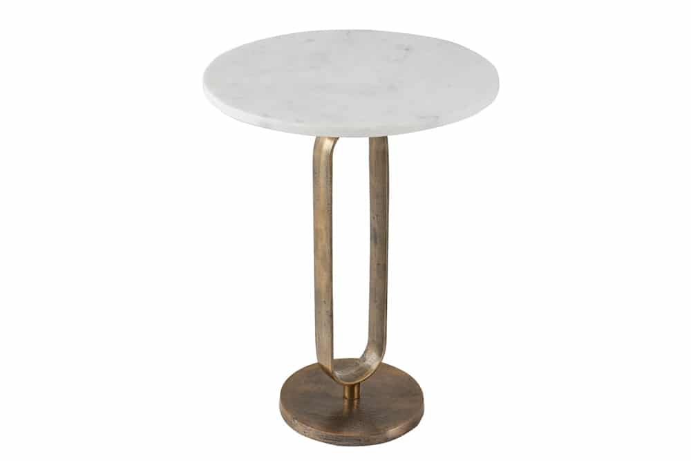 NVI - 43612 ELEGANCE Gold lerakóasztal ⌀45 - white marble (7)
