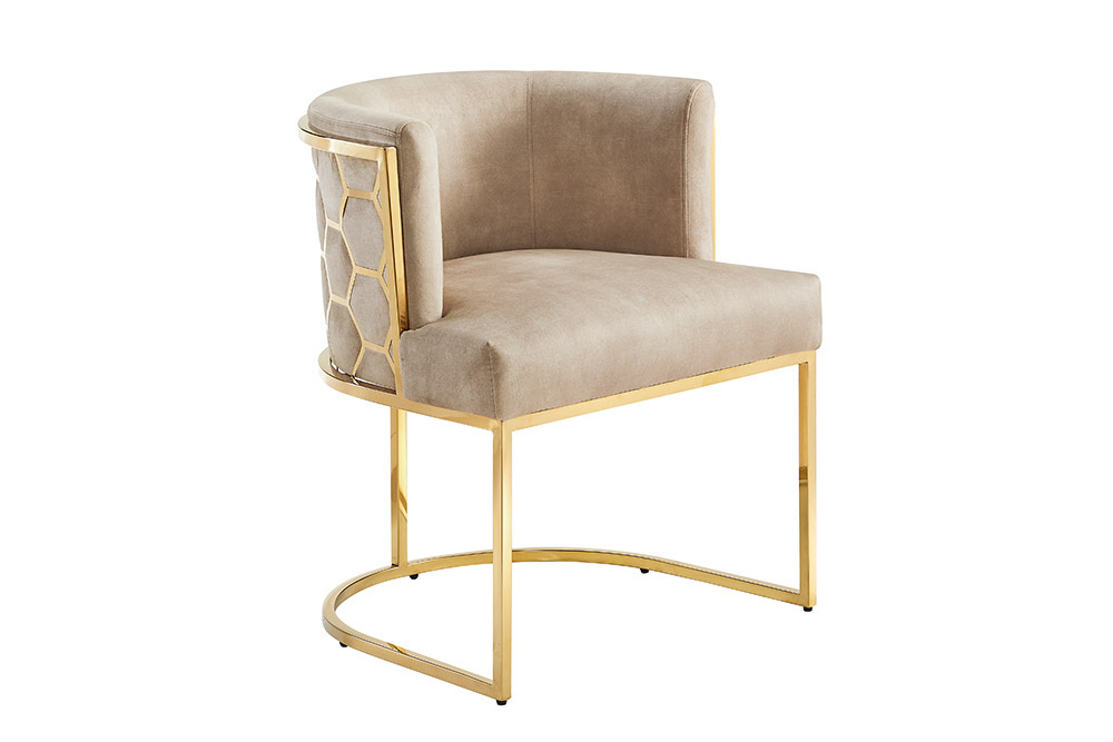 NVI - 47499 ELEGANCE Gold étkezőszék - beige velvet (5)