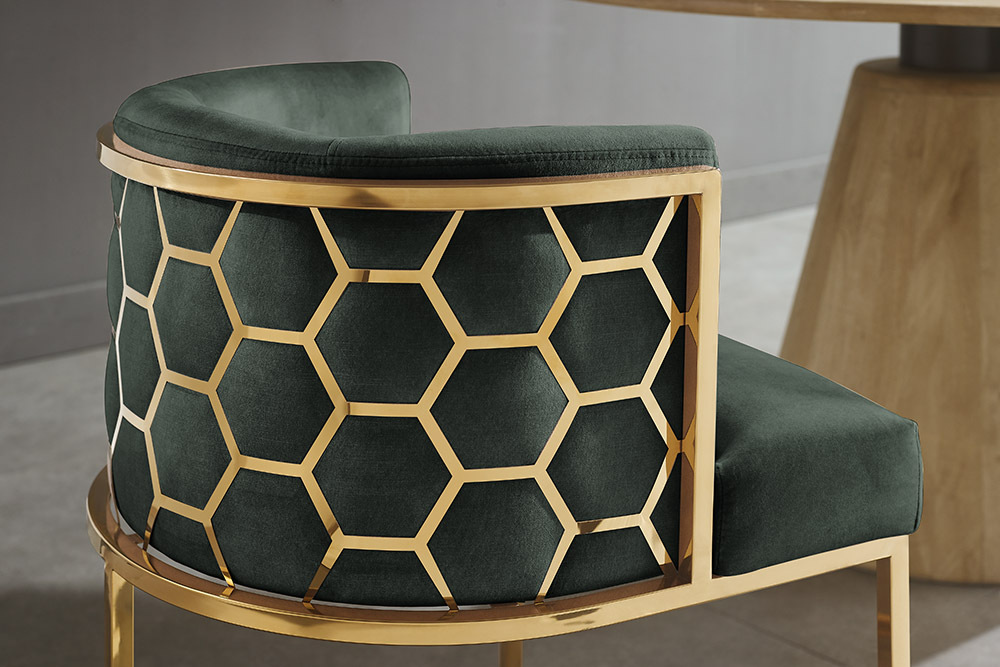 NVI - 47500 ELEGANCE Gold étkezőszék - green velvet (2)