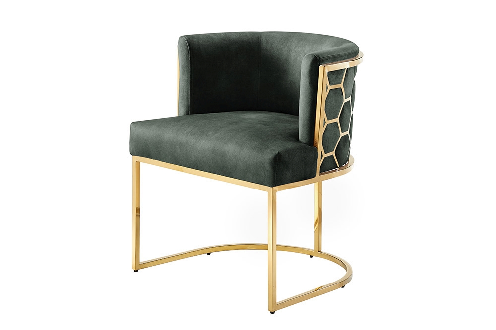 NVI - 47500 ELEGANCE Gold étkezőszék - green velvet (5)