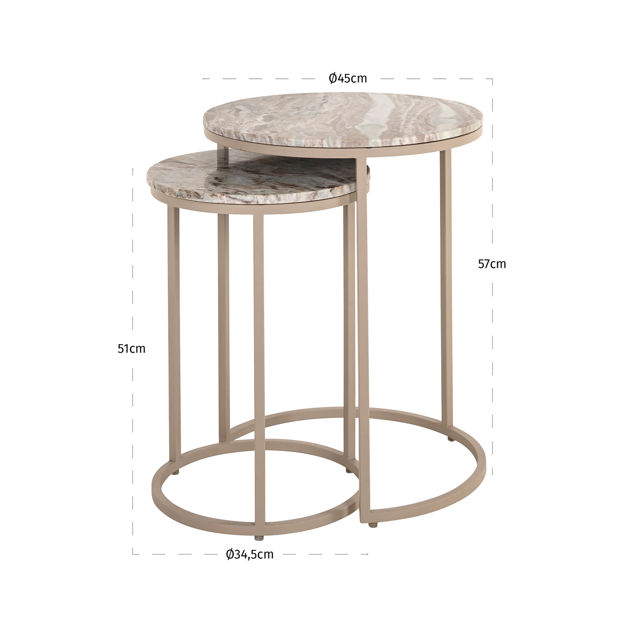 RICHMOND Interiors - 2135238580 FAIRFAX Blush lerakóasztal-szett - marble (5)