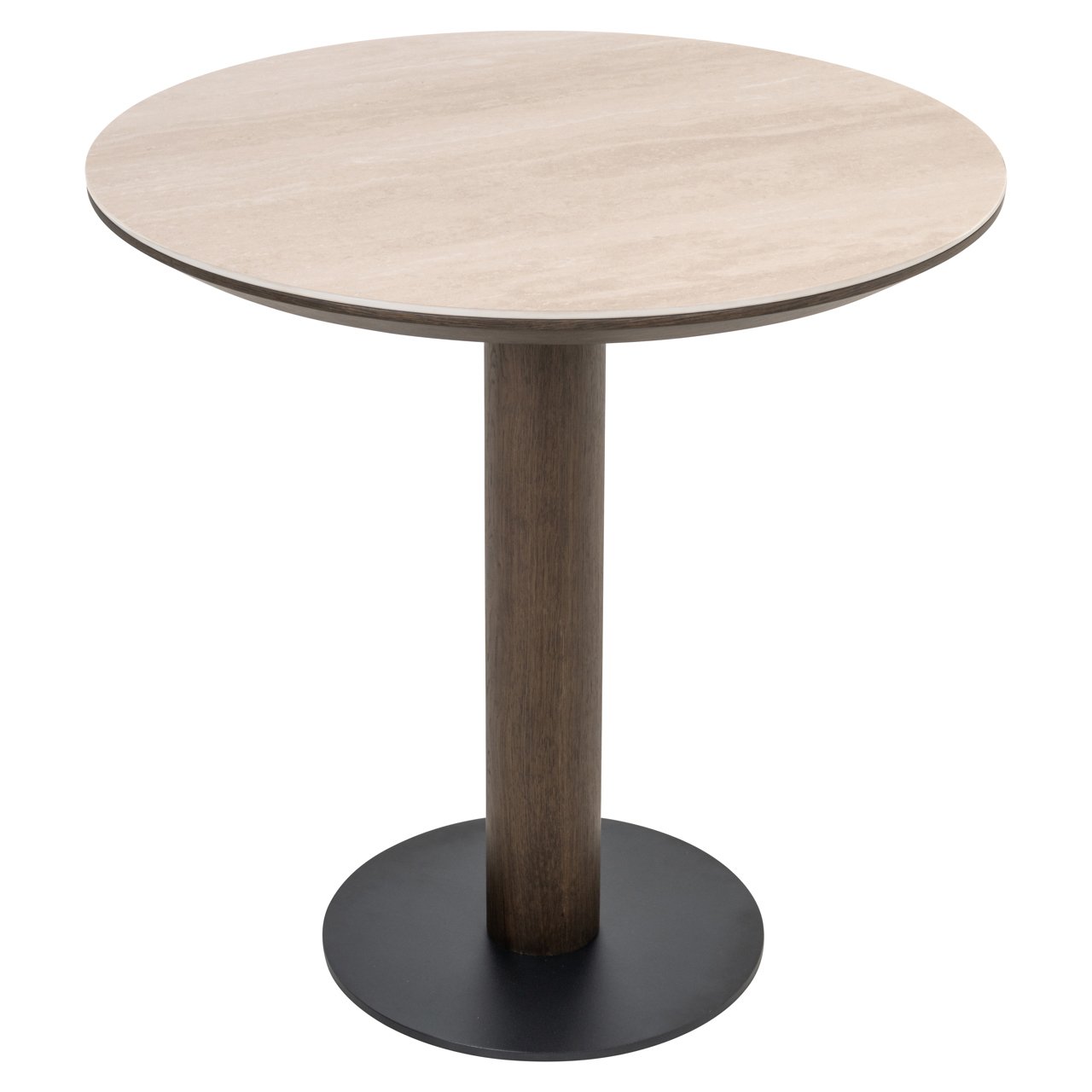 RICHMOND Interiors - 2137448760 RITZ Oak étkezőasztalbisztróasztal ⌀75 - travertine (2)
