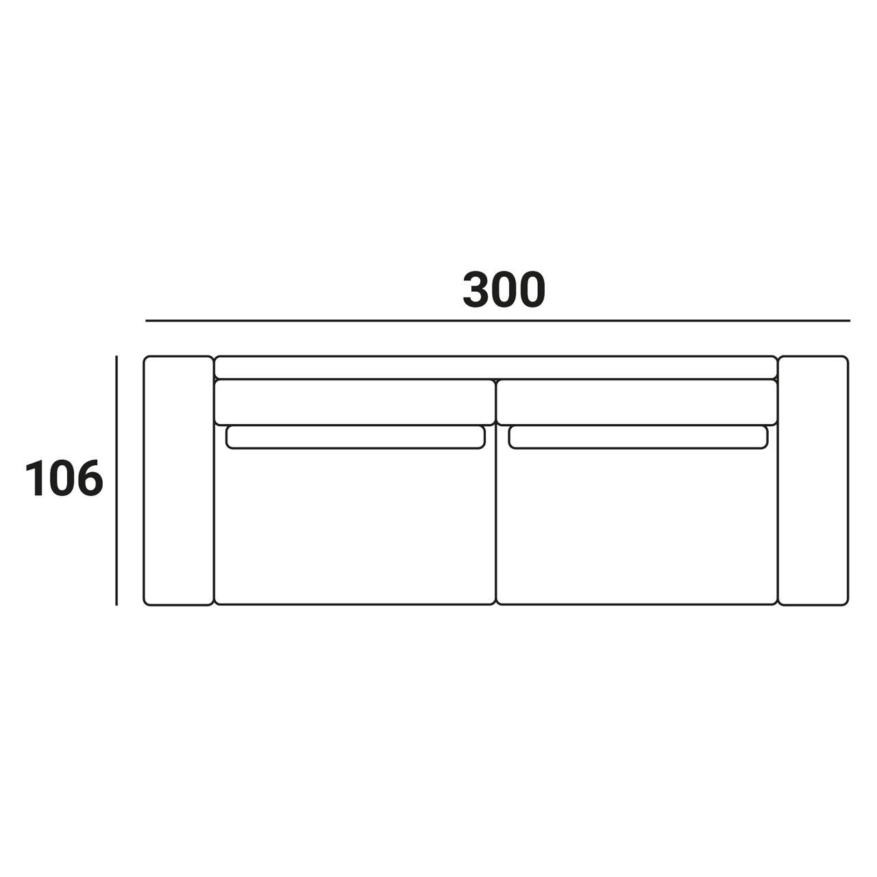 211783 - Sofa Lund customized 4-seater