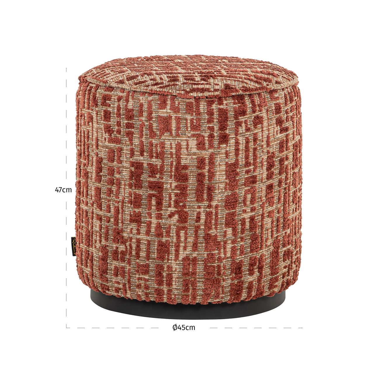 RICHMOND Interiors - 213296 Lexie S4770 puff ø45 - dalia terra (4)