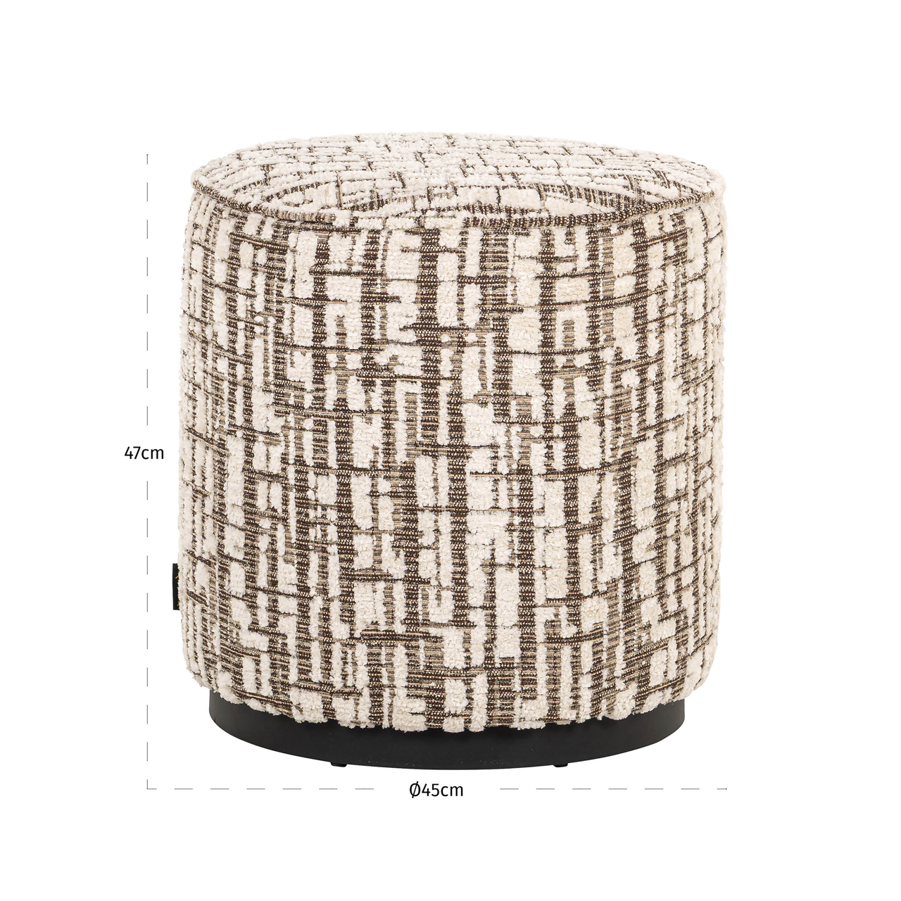 RICHMOND Interiors - 213297 Lexie S4770 puff ø45 - cream dalia (3)