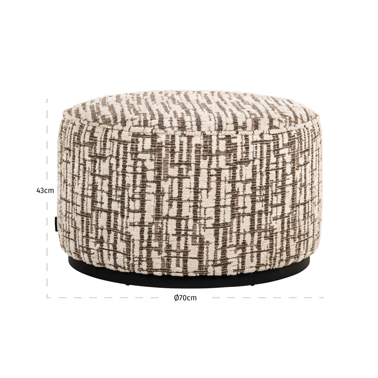 RICHMOND Interiors - 213301 Lexie S4771 puff ø70 - cream dalia (4)