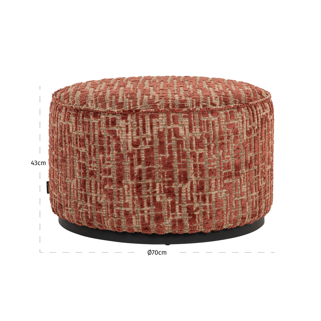RICHMOND Interiors - 213302 Lexie S4771 puff ø70 - dalia terra (1)