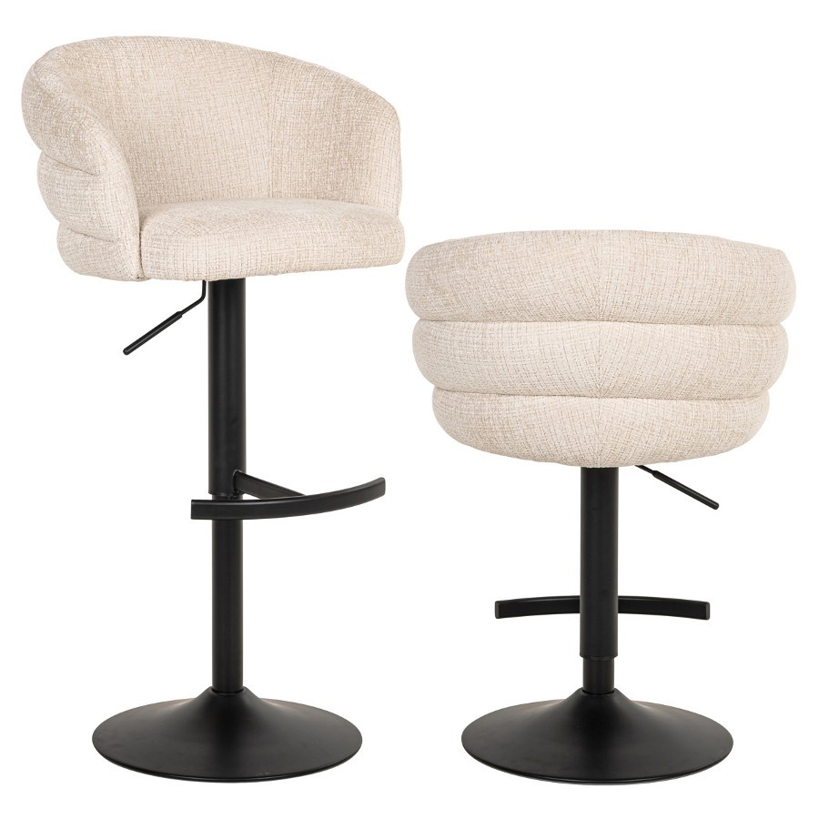 RICHMOND Interiors - 213361 Nikki Black FR S4780 forgó bárszék - niagara beige (8)