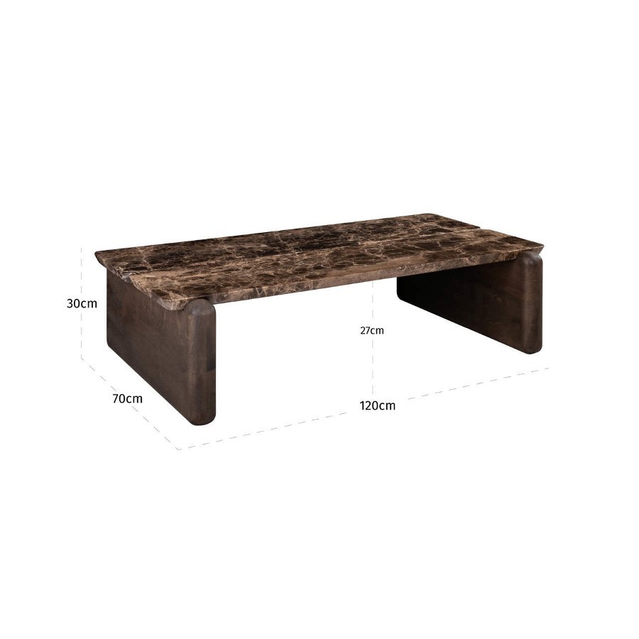 RICHMOND Interiors - 215874 Lagrasse Oak dohányzóasztal 120 - brown marble (3)