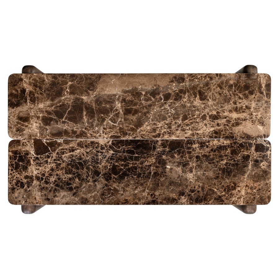 RICHMOND Interiors - 215874 Lagrasse Oak dohányzóasztal 120 - brown marble (5)