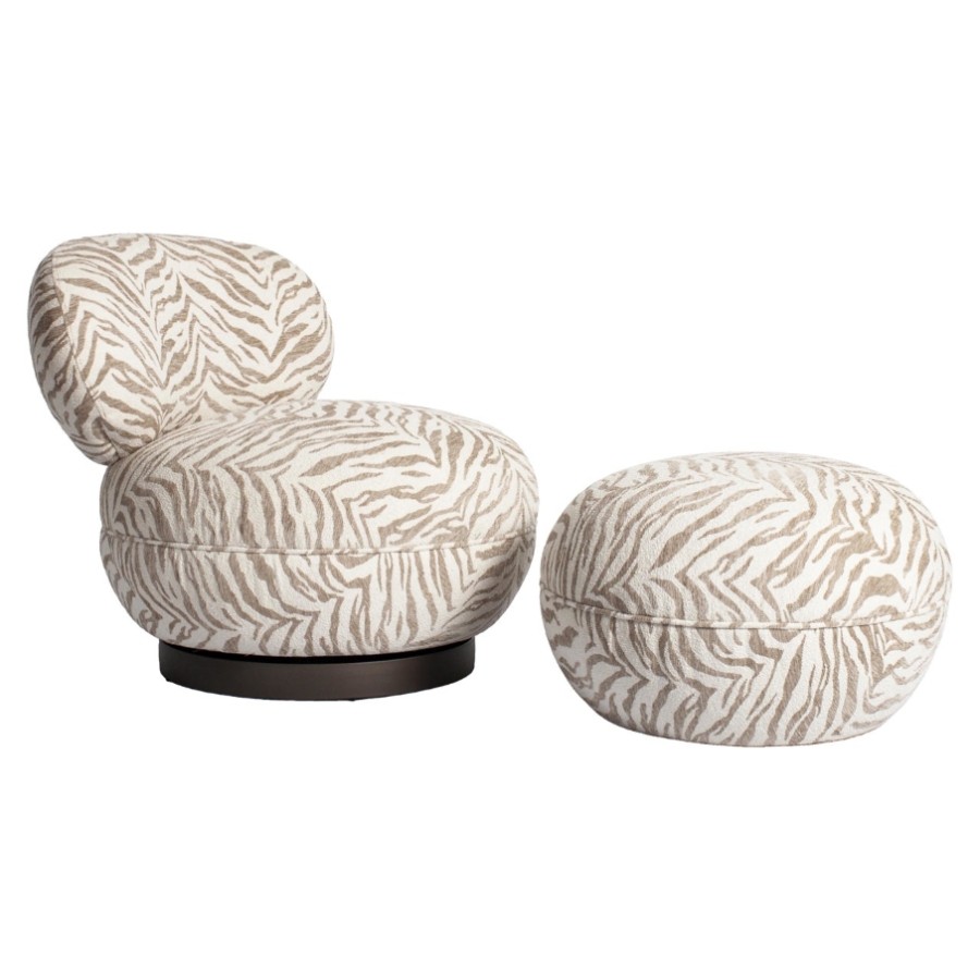RICHMOND Interiors - 216043 Jace S4736 forgófotel (opc. puffal) - beige tiger (2)
