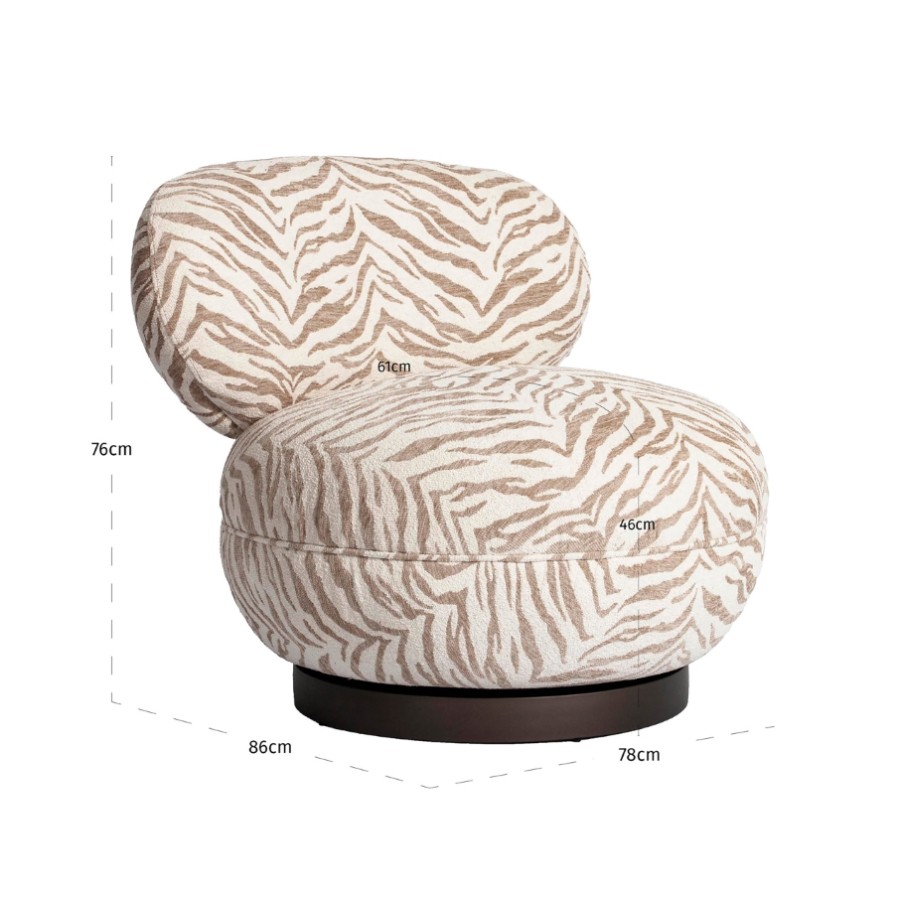 RICHMOND Interiors - 216043 Jace S4736 forgófotel (opc. puffal) - beige tiger (7)