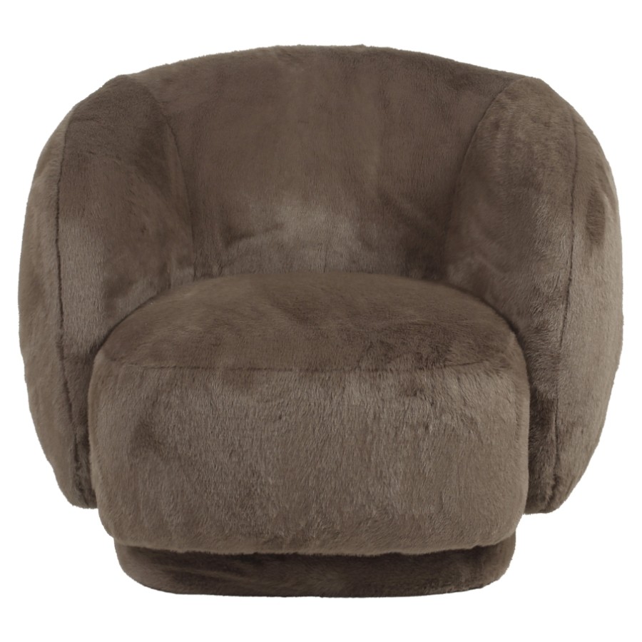 RICHMOND Interiors - 216059 forgó lounge fotel - brown fluffy (3)