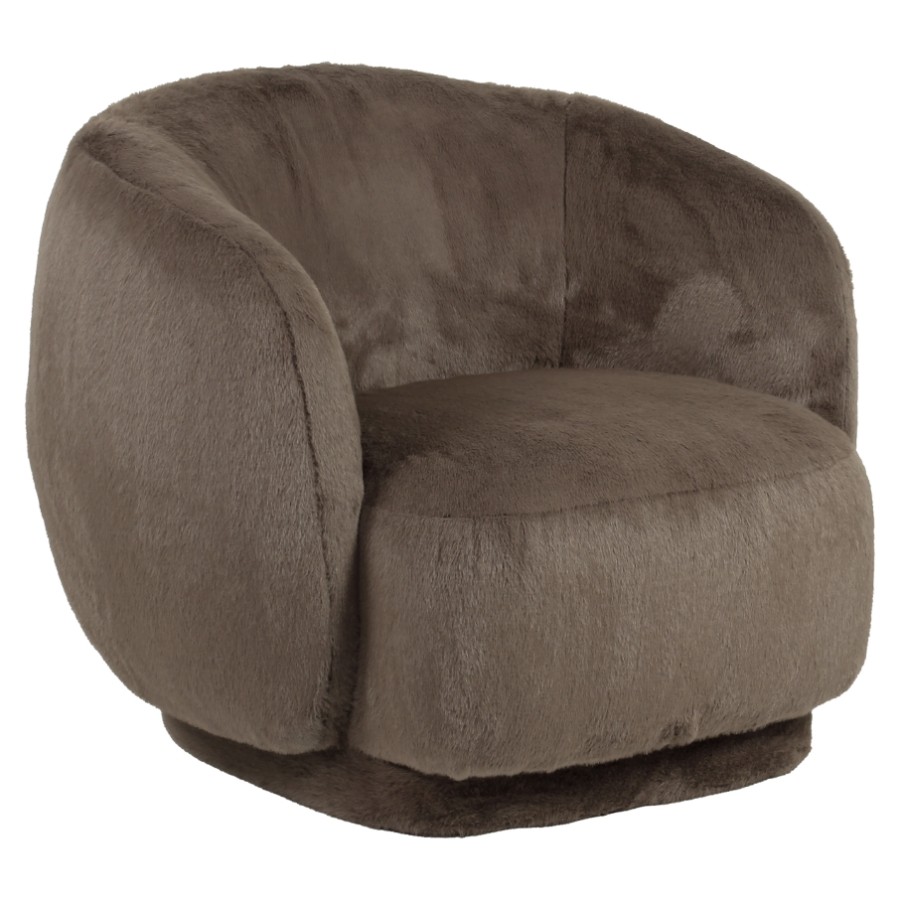 RICHMOND Interiors - 216059 forgó lounge fotel - brown fluffy (5)