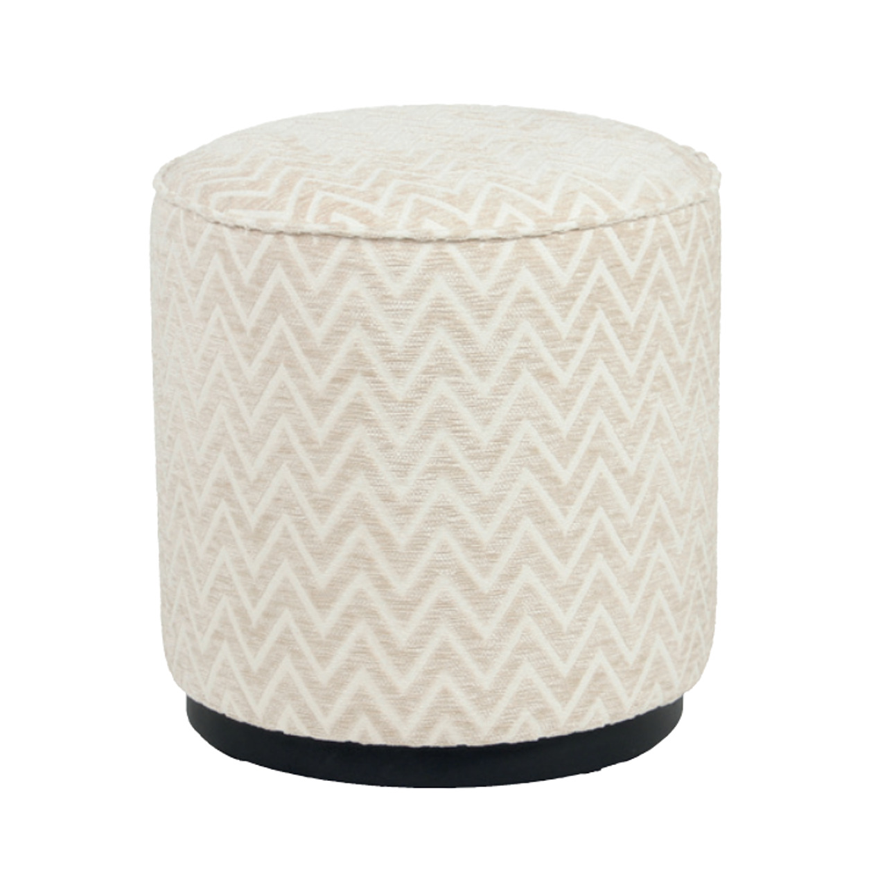 RICHMOND Interiors - 216061 Lexie puff ø45 - beige chevron