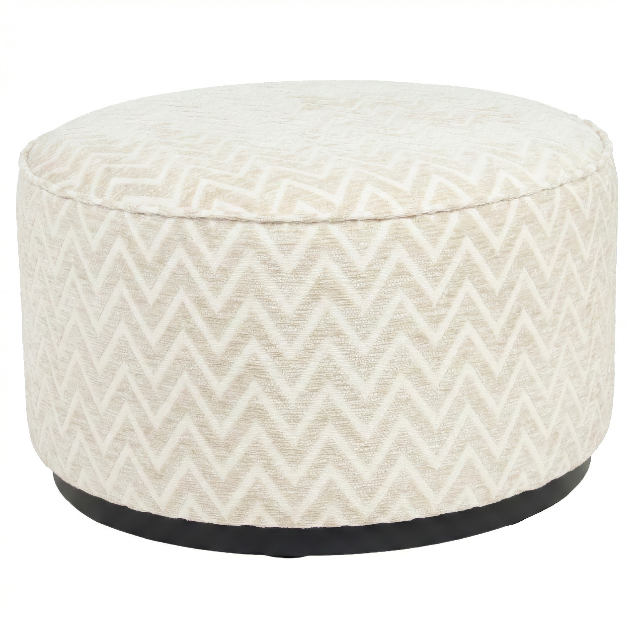 RICHMOND Interiors - 216063 Lexie puff ø70 - beige chevron