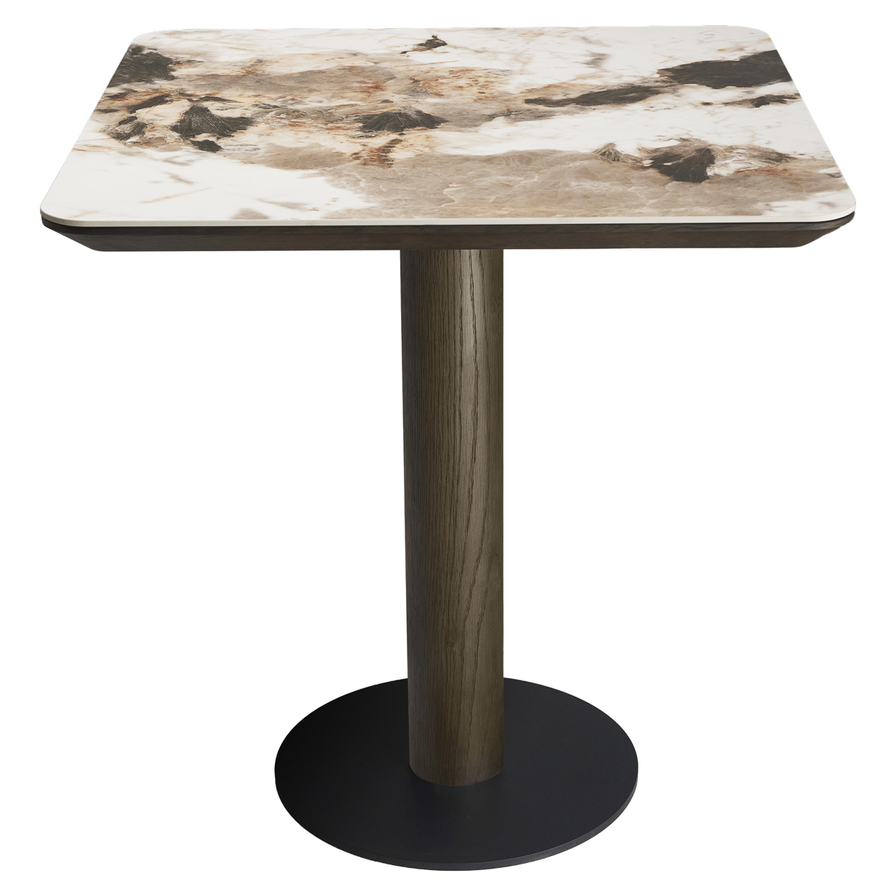 RICHMOND Interiors - 216182 LANGFORD Oak bisztróasztal 70 - brown marble (1)