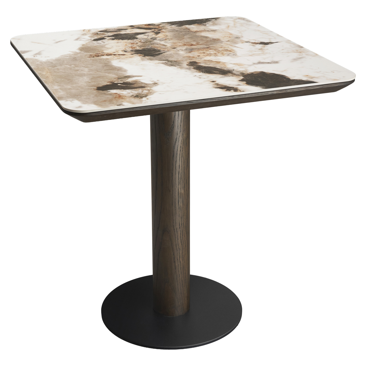 RICHMOND Interiors - 216182 LANGFORD Oak bisztróasztal 70 - brown marble (3)