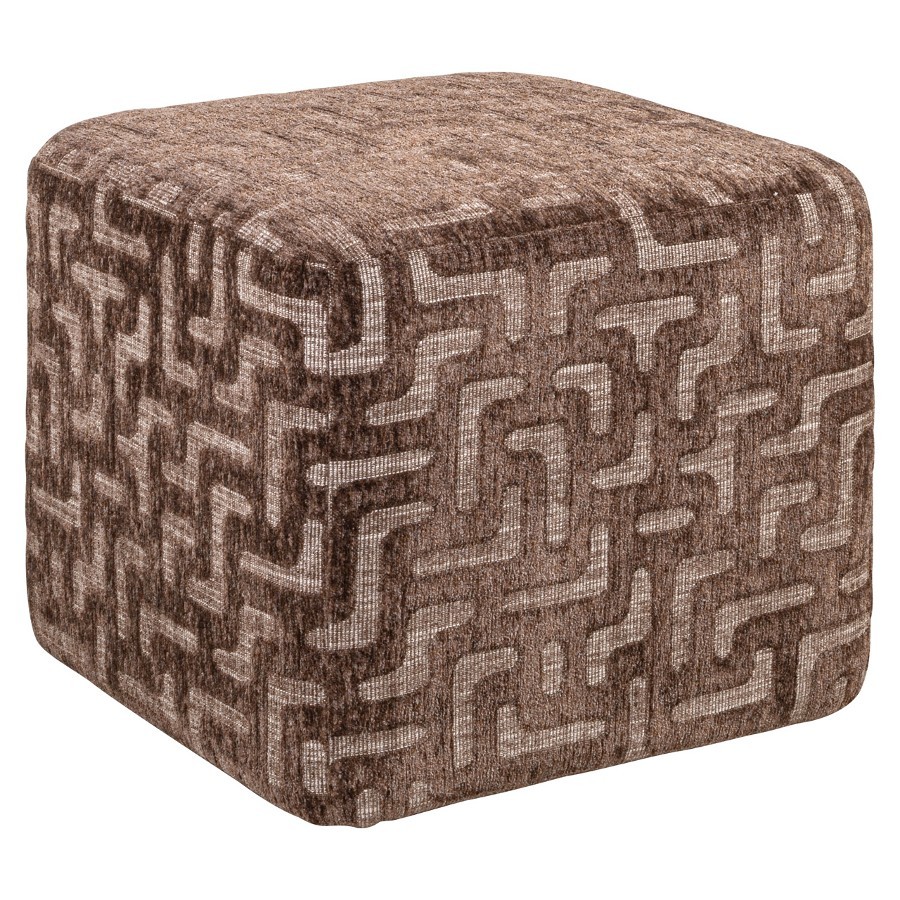 RICHMOND Interiors - 216374 Ciela puff 50 - brown labyrinth (1)