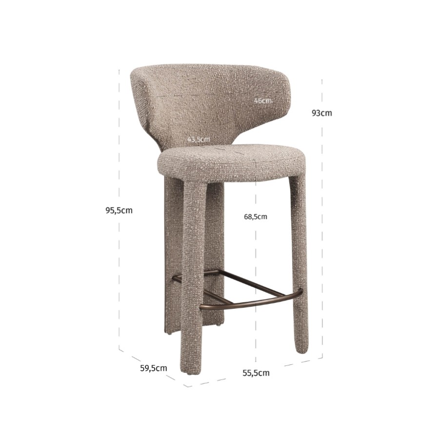 Richmond Interiors - 216102 Viola H68 bárszék - mocca chunky (2)