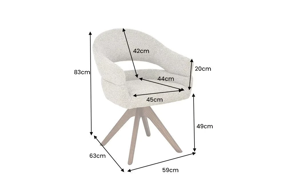 NVI - 48548 ORGANICO Walnut 180 forgó étkezőszék - beige (1)